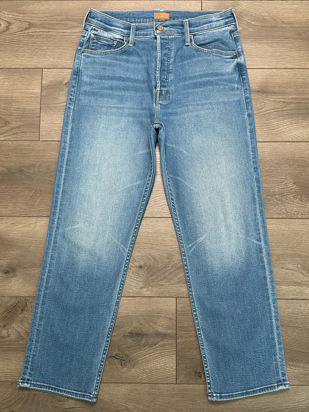 MOTHER The Tomcat High Rise Button Fly Stretch Ankle Jeans Blue Size 29